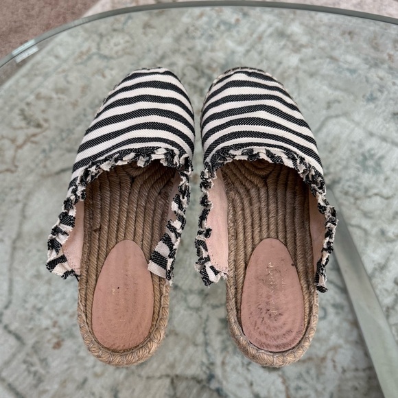 Kate Spade Striped Black and White Laila Espadrille Mules Women’s Size 8 - Picture 10 of 10